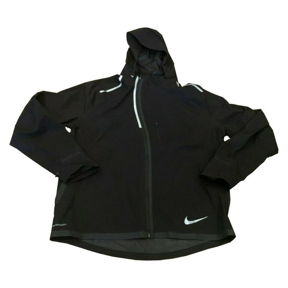 Nike Men's Aeroshield Full Zip Reflective Jacket Black Large MSRP $160 - Picture 1 of 7